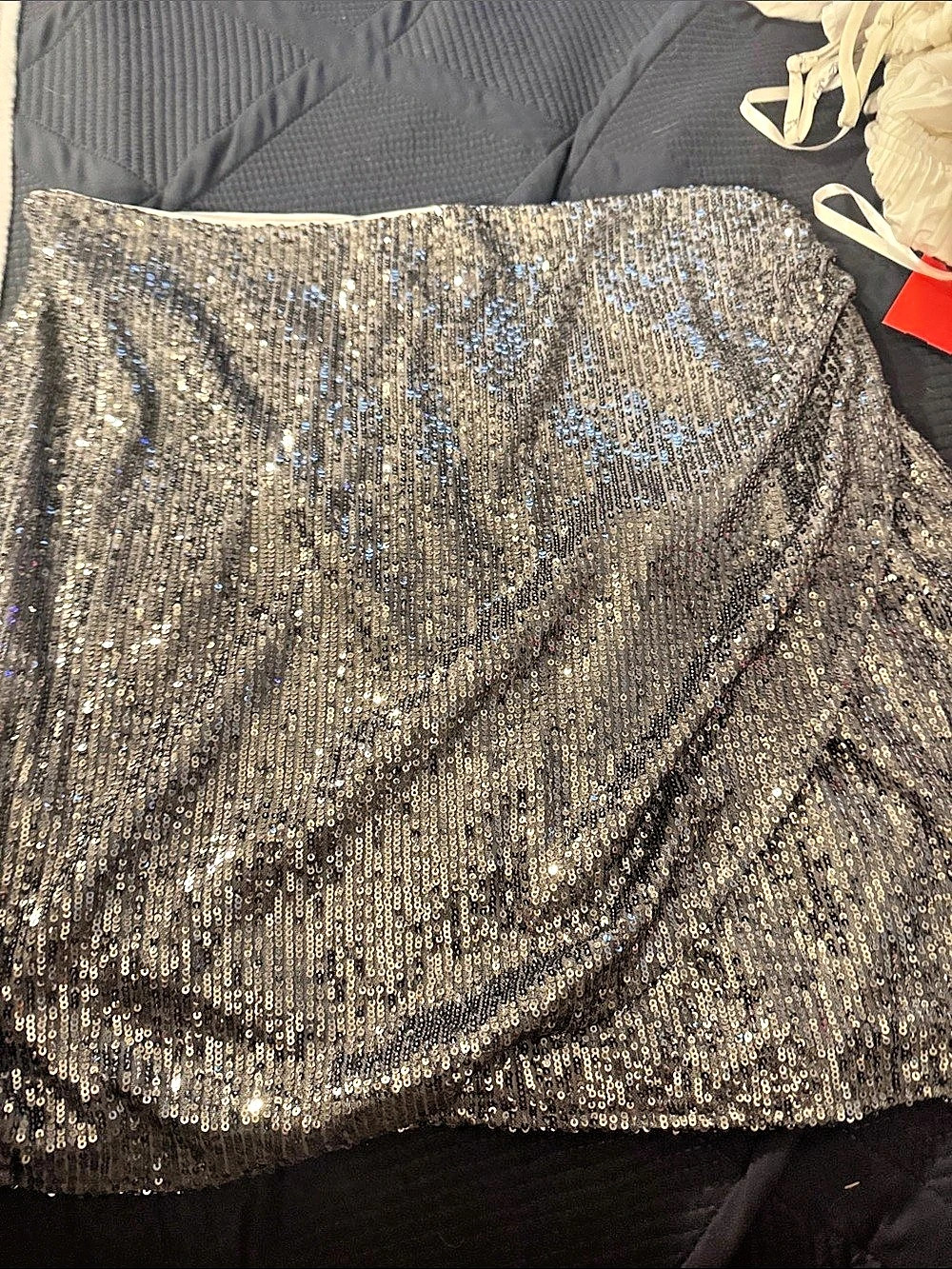 LOFT Sequin Mini Skirt Gray & Silver Size 12
